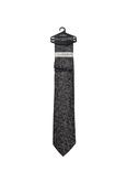 Floral Tie &amp; Pocket Square - Black/Gold