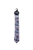 Kid Boys Floral Tie &amp; Pocket Square Set-Pink/Royal Blue