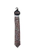 Kid Boys Floral Tie &amp; Pocket Square Set-Beige/Orange/Burgundy