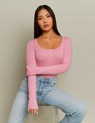 Pink Buttoned Long Sleeve Bodysuit