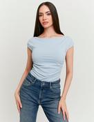 Blue Bodysuit with Boat Neckline