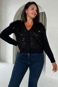 Josie Black Knit Textured Cardigan