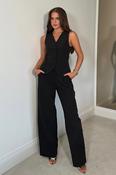 Jo Pleat Detail Tailored Trouser - Black