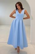 Bethany V Neck Skater Blue Midi image