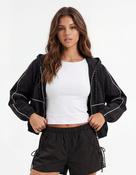 Black Loose Fit Zip Up Jacket image