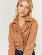 Brown Suede Biker Jacket image