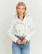 White Faux Leather Biker Jacket – SS26