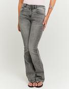 Grey Mid-Waist Bootcut Jeans