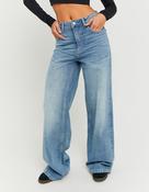 High Waist Blue Wide Leg Jeans