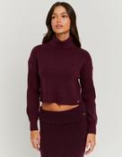 Burgundy Turtle Neck Knit Jumper