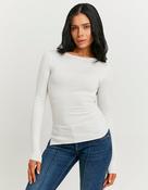 White Asymmetric Knitted Top