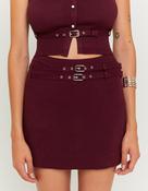 Purple Knitted Skort With Double Belt
