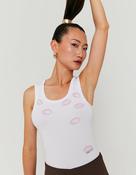 White Tank Top With Print