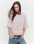 Pink/Burgundy Oversized Stripe T-Shirt