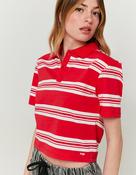 Striped Red &amp; White Polo T-Shirt image