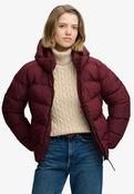 Hooded Sports Puffer Jacket - Port Red image