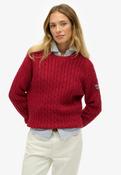 Slouchy Cable Knit - Bordeaux Red
