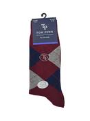 Tom Penn Burgundy Argyle Socks image