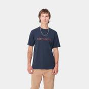 Short Sleeve Script T-Shirt-Air Force Blue / Malbec image