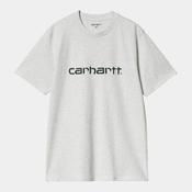 S/S Script T-Shirt-Ash Heather / Duck Blue image