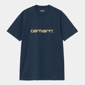 Short Sleeve Script T-Shirt-Ink / Air Yellow image