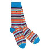 Blue/Red Narrow Stripe Socks image