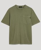 Contrast Stitch Pocket Tshirt-Washed Grey image