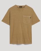 Contrast Stitch Pocket Tshirt-Washed Cappuccino image