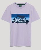 Cali Striped Logo T Shirt-Light Lavender Purple Slub image
