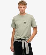 Contrast Stitch Pocket Washed Sage Green T-shirt image