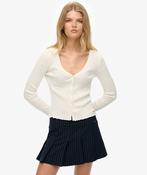 Essential Button Thru Long Sleeve Top-Off White