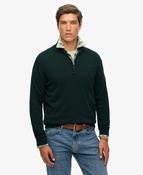 Essentials Cotton Half Zip-Enamel Green Marl