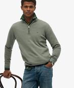 Essentials Cotton Half Zip-Lily Pad Green Marl