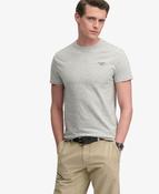 Essential Serif Logo Embroidered Tee - Light Grey Grindle Feeder/Grey