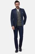 Hally Blue Navy Check Tapered Fit Blazer