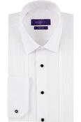 Pleated Tux White Tapered Fit Shirt image