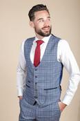 Abbot Blue Check Tweed Waistcoat image