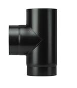 Save 6" Vitreous Enamel 90 Tee With Drain Plug Matt Black