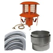 6m x 5" 316 Flexible Flue kit,Terracotta Pot Hanger and Adaptor image