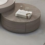 Custom Made Modern Nesting Coffee Table Set with Wood &amp; Beige Finish