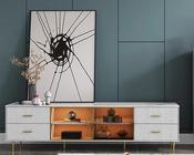 Stainless Steel Drawer Marble For TV Unit – Custom Made Living Room Media Console