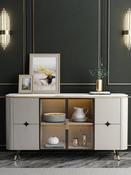 Italian light luxury rock sideboard cabinet Modern porch cabinet Smart living room storage cabinet with lights Wall lockers