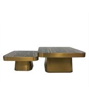 Custom Made European Modern Living Room Furniture Stainless Steel Marble Center Coffee Table