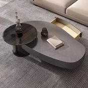Custom Made Light Luxury Stainless Steel Oval Coffee Table Simple Modern Home Living Room Designer Special-shaped Coffee Table image