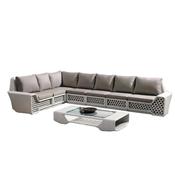 Leisure sofa set with woven PE rattan, perfect for outdoor use, including a complete rattan sofa set for restaurants and other spaces image