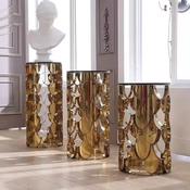 Golden Color Metal Flower Stand with Marble Top Pergola Side Table for Wedding Decoration or Living Room Garden Supplies