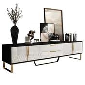 Hong Kong Style Black And TV Unit