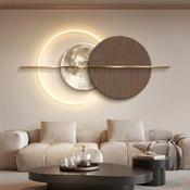 Modern Simple Style Living Room Decoration with Led Acrylic and Sandstone Surface Wall Decor