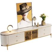 Gold Legs Stainless Steel Polished TV Unit image