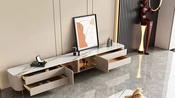 White &amp; Gold Drawers Coffee Table &amp; TV Unit Set – Custom Made Living Room Furniture